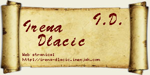 Irena Dlačić vizit kartica